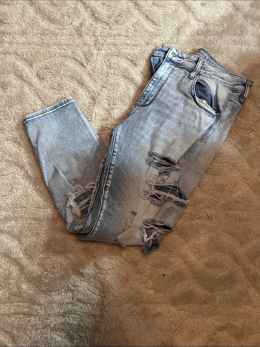 Light Wash Distressed Skinny Jeans